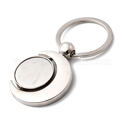 Rotatable Alloy Blank Pendant Keychain Cabochon Settings&nbsp;KEYC-Z009-01P
