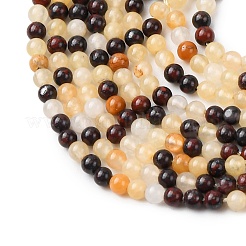 Natural Red Bloodstone and Yellow Jade Beads Strands&nbsp;G-Z116-A17-2mm