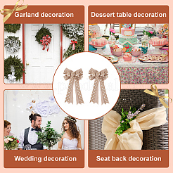 Polka Dot Pattern Linen Bowknot Ornament&nbsp;DIY-WH0248-343