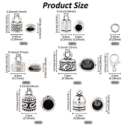 175Pcs 8 Styles Tibetan Style Cord Ends&nbsp;DIY-YW0017-29