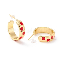 Real 18K Gold Plated Brass Stud Earrings for Women&nbsp;EJEW-I684-09G-01-RS