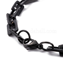 PVD Vacuum Plating Rectangle 201 Stainless Steel Chain Bracelets&nbsp;BJEW-N240-06EB