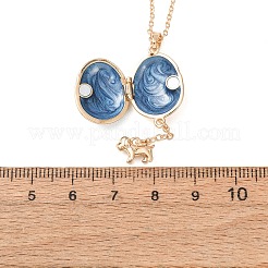Magnetic Brass Enamel Egg Locket Pendant Necklaces for Women&nbsp;KK-CBAF5B9-02G-02