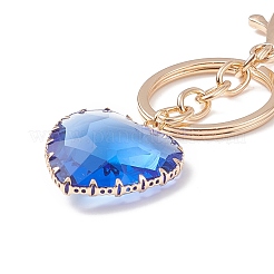 Colorful Heart Glass Pendant Keychain&nbsp;KEYC-JKC00404
