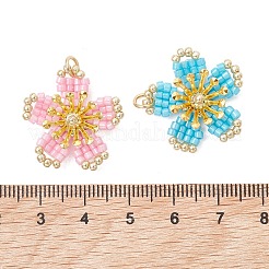 6Pcs Glass Seed Beaded Pendants&nbsp;PALLOY-MZ01284