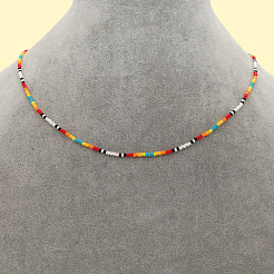 Bohemian Round Glass Seed Beaded Necklaces for Summer Vacation Casual Jewelry&nbsp;JB7910