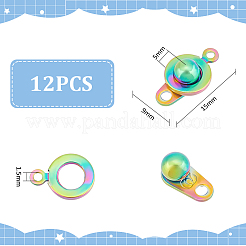 12Pcs 201 Stainless Steel Snap Clasps&nbsp;STAS-UN0053-71