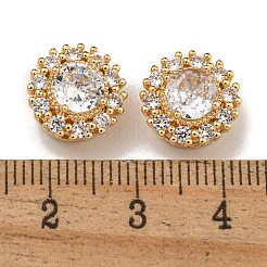 Brass Micro Pave Cubic Zirconia Beads&nbsp;KK-U037-06G-02