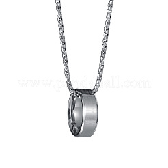 Easter 201 Stainless Steel Egraved Bible Ring Pendant Necklaces&nbsp;FS-WG704A1-01