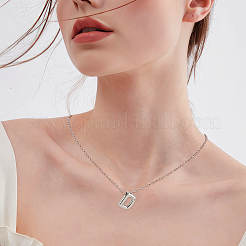 1pc Brass Chain with Alloy Letter Pendants Necklaces&nbsp;NJEW-LP0001-41D-P
