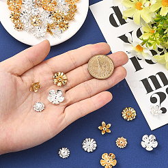 48Pcs 8 Style Flower Brass Bead Caps Sets&nbsp;KK-BBC0021-16