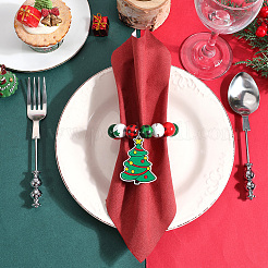 Christmas Tree Wood Beaded Napkin Rings&nbsp;AJEW-SC00038