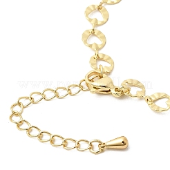 Brass Textured Ring with Heart Link Chain Bracelet Making&nbsp;MAK-K024-22G