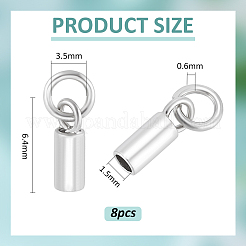 8Pcs Rhodium Plated Sterling Silver Cord Ends&nbsp;FIND-BC0014-09A