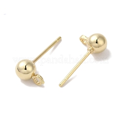 Brass Studs Earrings Finding&nbsp;KK-K383-03B-G