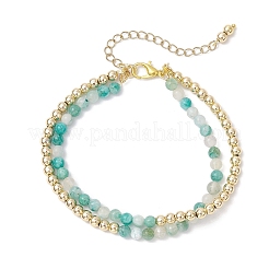Natural Rhodonite Round Beadeds Double-layered Bracelets for Women&nbsp;BJEW-JB12095-03