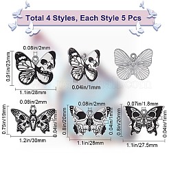20Pcs 4 Style Halloween Alloy Enamel Pendants&nbsp;ENAM-SC0003-99