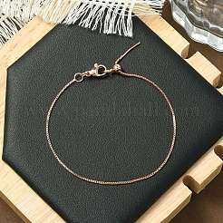 Rack Plating Brass Box Chain Adjustable Slider Bracelets Making for Women&nbsp;BJEW-G735-10RG