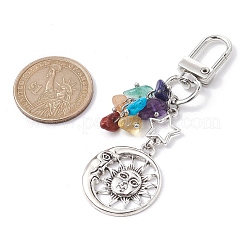 Natural & Synthetic Mixed Gemstone Chip Pendant Decorations&nbsp;HJEW-JM01684