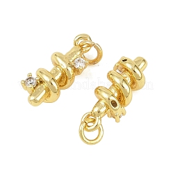 Brass Micro Pave Clear Cubic Zirconia Pendants&nbsp;KK-D218-15G
