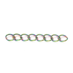 Ion Plating(IP) 304 Stainless Steel Curb Chains Extender&nbsp;STAS-WH0032-02B-M