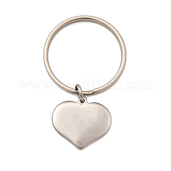 4 Pcs 304 Stainless Steel Heart Keychains&nbsp;KEYC-JKC01332