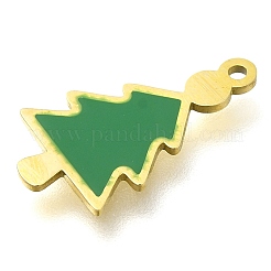 Christmas Themed Ion Plating(IP) 304 Stainless Steel Enamel Pendants&nbsp;STAS-B075-36G-03