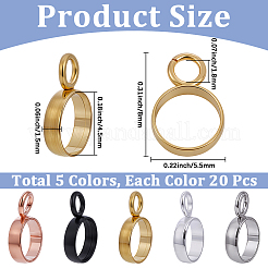 100Pcs 5 Colors 304 Stainless Steel Tube Bails&nbsp;STAS-PA0001-07