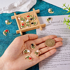 16Pcs 4 Colors Alloy Enamel Pendants&nbsp;ENAM-TA0002-29