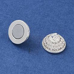 Brass Micro Pave Clear Cubic Zirconia Magnetic Clasps&nbsp;KK-P284-01B-S