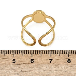Oval 304 Stainless Steel Enamel Cuff Rings for Women&nbsp;RJEW-G355-03G-02