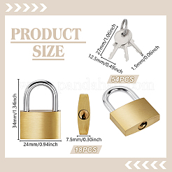 18Pcs Brass Luggage Drawer Lock & 54Pcs Iron Key&nbsp;AJEW-GA0009-54