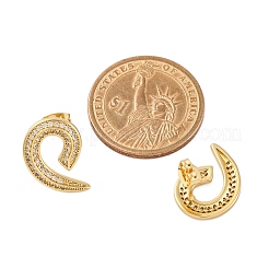 Rack Plating Brass Micro Pave Clear Cubic Zirconia Stud Earrings for Women&nbsp;EJEW-C125-28G