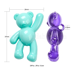 28Pcs 14 Style Opaque & Transparent Acrylic Pendants&nbsp;MACR-LS0001-06