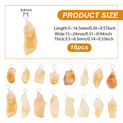16Pcs Rough Raw Natural Citrine Pendants&nbsp;G-FG0001-08