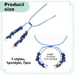 7Pcs 7 Styles Chakra Nylon Cord Bracelet Making&nbsp;AJEW-UN00026