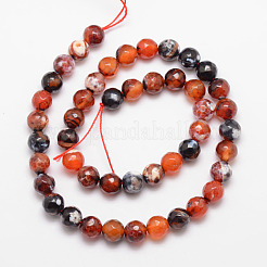 Natural Fire Crackle Agate Bead Strands&nbsp;X-G-K166-07F-8mm-12