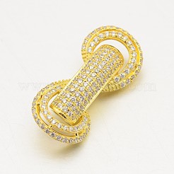 Brass Micro Pave Cubic Zirconia Beads&nbsp;ZIRC-M076-01-RS