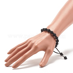 Sparkling Ball Rhinestone Braided Bead Bracelet for Women&nbsp;BJEW-JB07703-05