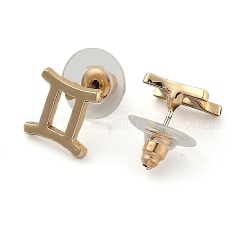 12 Constellation/Zodiac Sign Alloy Stud Earrings&nbsp;EJEW-B025-01G-I