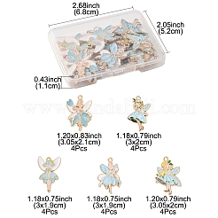 20Pcs 5 Styles Rack Plating Alloy Enamel Pendants&nbsp;ENAM-FS0002-89A