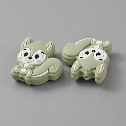 Squirrel Food Grade Eco-Friendly Silicone Beads&nbsp;LS-SIL-WH0012-030D