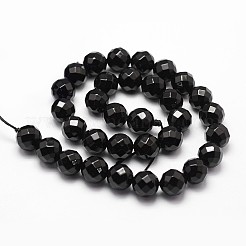 Natural Black Onyx Beads Strands&nbsp;G-G736-14B-6mm
