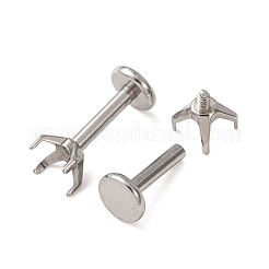 304 Stainless Steel Prong Earring Settings&nbsp;SA-CBA8B85-11B-01