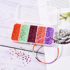 90G 5 Colors 12/0 Baking Paint Glass Seed Beads&nbsp;SEED-YW0001-14B