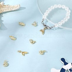 8Pcs 4 Styles Brass Pendants&nbsp;KK-DJ0001-18