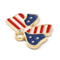 American Flag Style Alloy Enamel Pendants&nbsp;ENAM-M046-09G