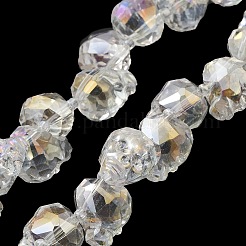 Transparent Electroplated Glass Beads Strands&nbsp;GLAA-G104-02C
