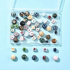 56Pcs 14 Styles Handmade Porcelain Beads&nbsp;PORC-FS0001-30