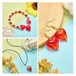 30Pcs Valentine Gifts for Her Ideas Handmade Glass Beads&nbsp;FOIL-SZ0001-04A